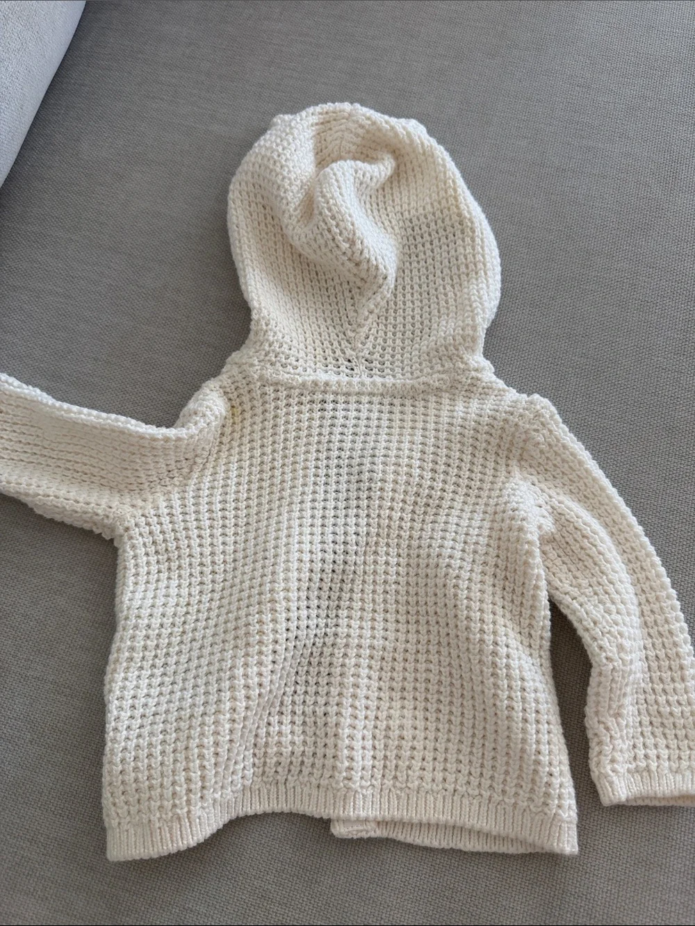 Carter's Cream Knit Hooded Baby Sweater with Bear Ear Details